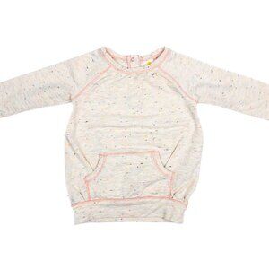 Stem Baby Kangaroo Pocket Sweatshirt Dress Oatmeal Fleck 3 Months